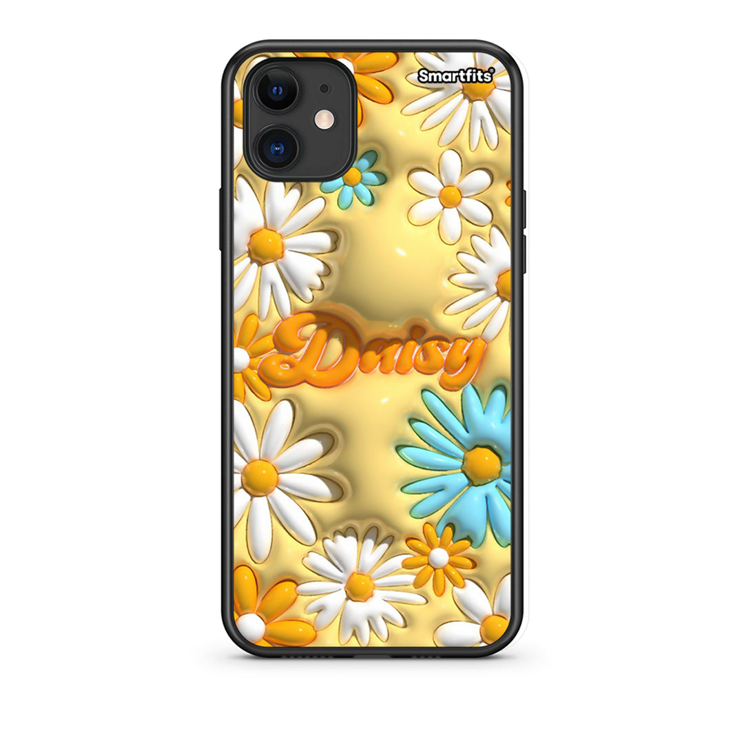 iPhone 11 Bubble Daisies Θήκη από τη Smartfits με σχέδιο στο πίσω μέρος και μαύρο περίβλημα | Smartphone case with colorful back and black bezels by Smartfits