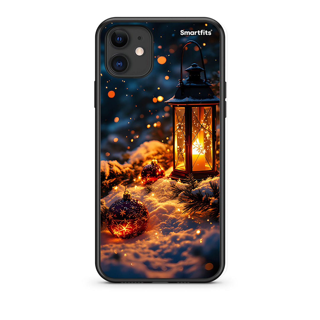 iPhone 11 Christmas Ornaments Θήκη από τη Smartfits με σχέδιο στο πίσω μέρος και μαύρο περίβλημα | Smartphone case with colorful back and black bezels by Smartfits