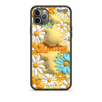 Thumbnail for iPhone 11 Pro Bubble Daisies Θήκη από τη Smartfits με σχέδιο στο πίσω μέρος και μαύρο περίβλημα | Smartphone case with colorful back and black bezels by Smartfits