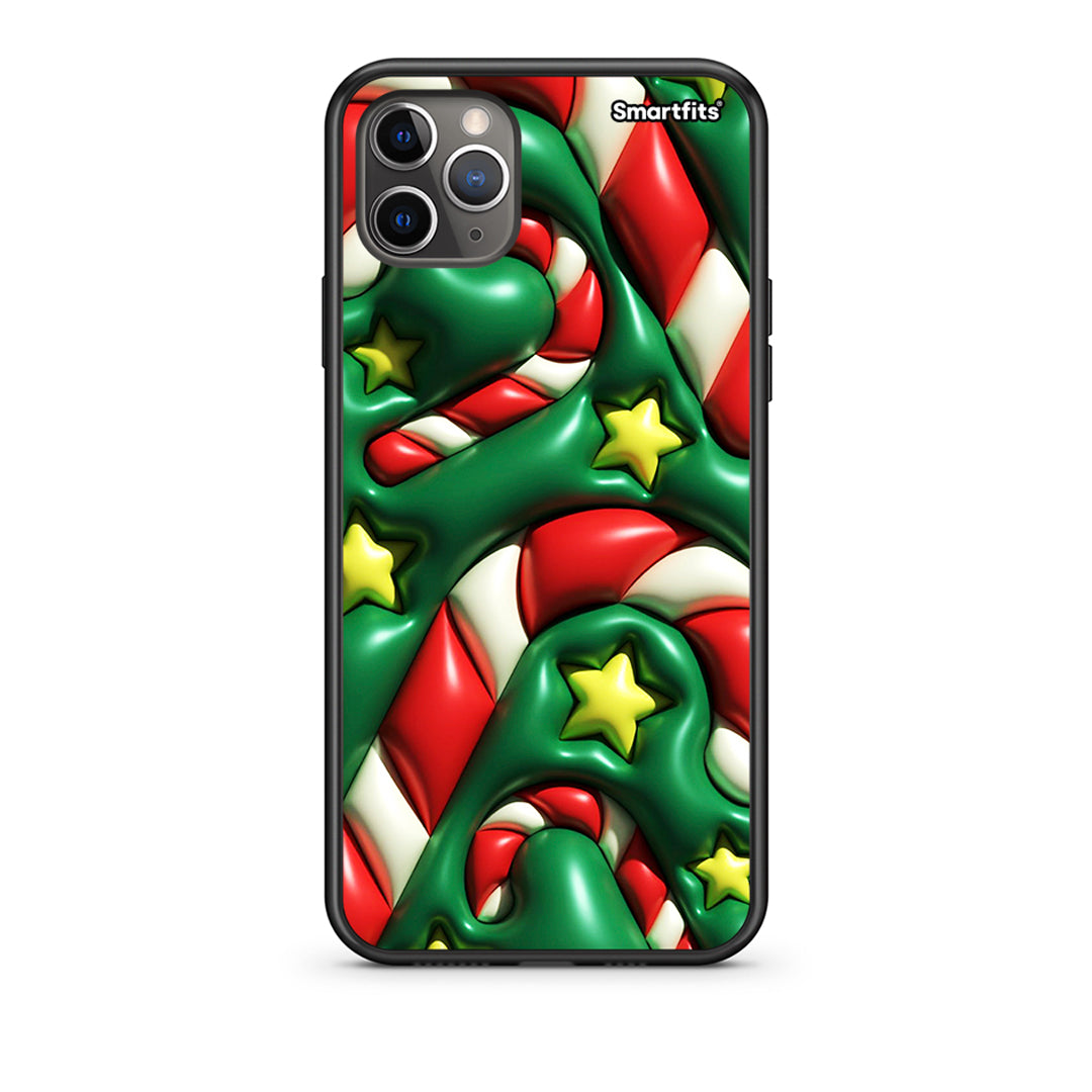 iPhone 11 Pro Christmas Bubbles Θήκη από τη Smartfits με σχέδιο στο πίσω μέρος και μαύρο περίβλημα | Smartphone case with colorful back and black bezels by Smartfits