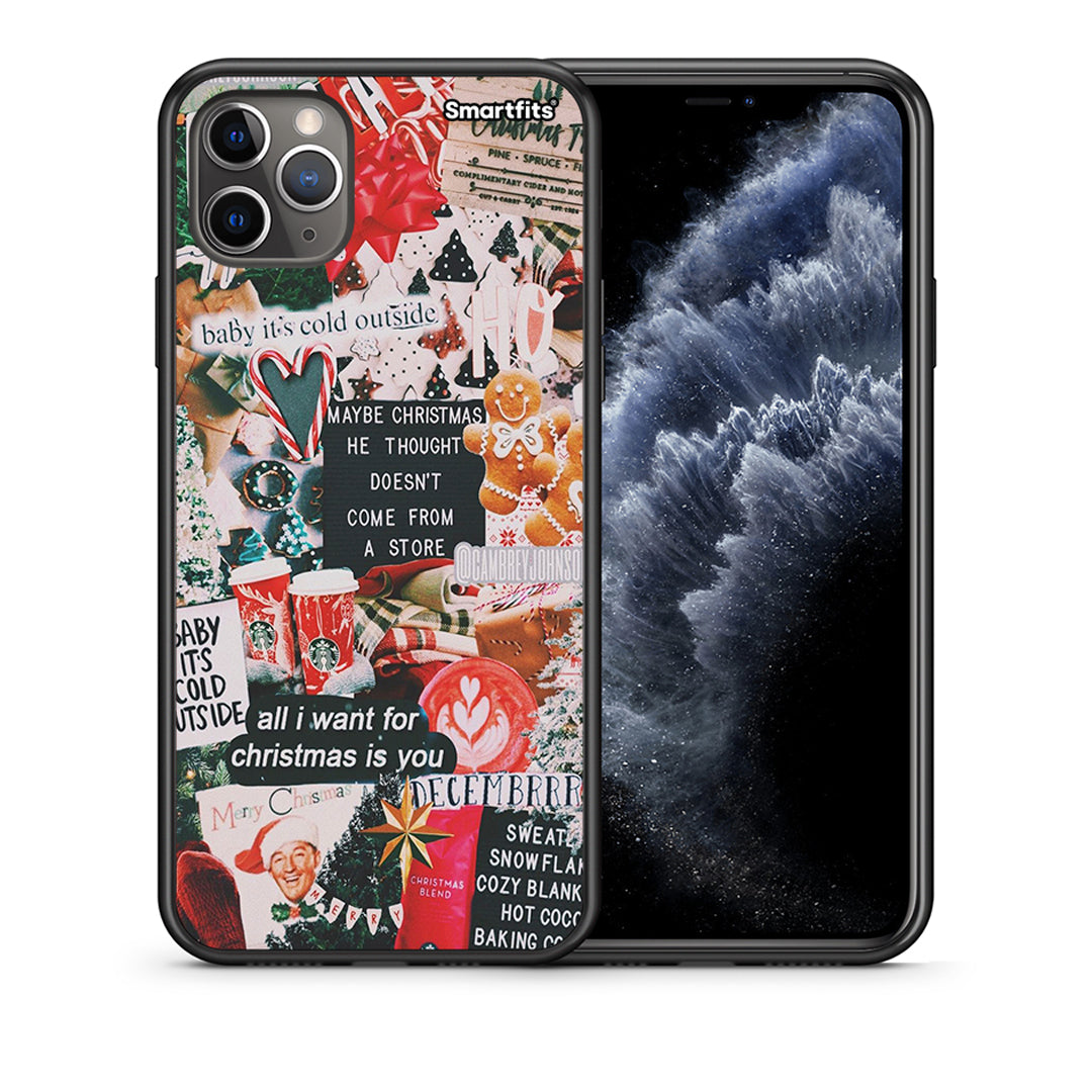 Θήκη iPhone 11 Pro Christmas Happiness από τη Smartfits με σχέδιο στο πίσω μέρος και μαύρο περίβλημα | iPhone 11 Pro Christmas Happiness case with colorful back and black bezels