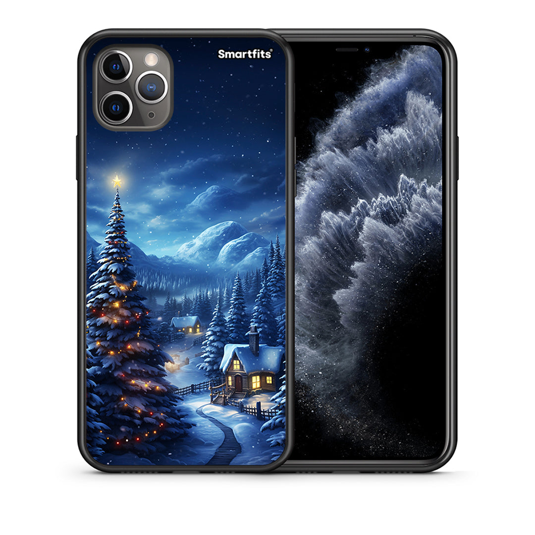 Θήκη iPhone 11 Pro Christmas Scenery από τη Smartfits με σχέδιο στο πίσω μέρος και μαύρο περίβλημα | iPhone 11 Pro Christmas Scenery case with colorful back and black bezels