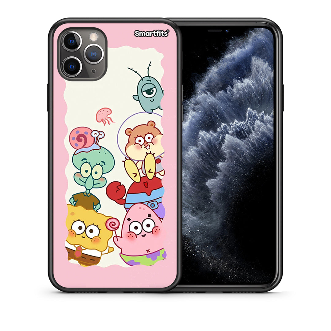 Θήκη iPhone 11 Pro Max Cute Companion από τη Smartfits με σχέδιο στο πίσω μέρος και μαύρο περίβλημα | iPhone 11 Pro Max Cute Companion case with colorful back and black bezels