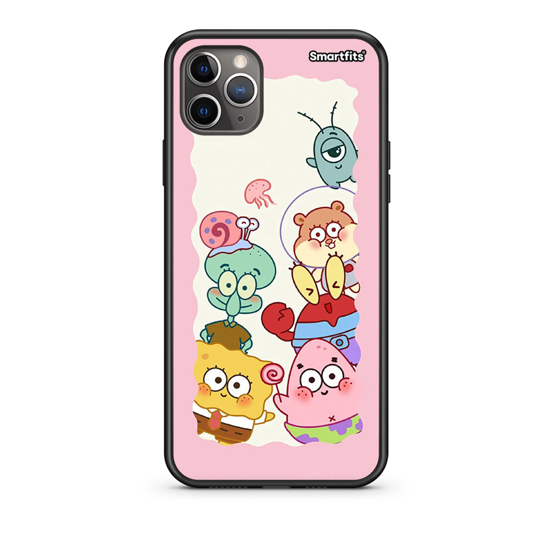 iPhone 11 Pro Max Cute Companion Θήκη από τη Smartfits με σχέδιο στο πίσω μέρος και μαύρο περίβλημα | Smartphone case with colorful back and black bezels by Smartfits