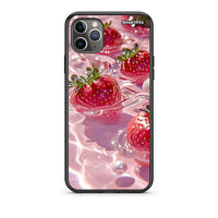 Thumbnail for iPhone 11 Pro Max Juicy Strawberries Θήκη από τη Smartfits με σχέδιο στο πίσω μέρος και μαύρο περίβλημα | Smartphone case with colorful back and black bezels by Smartfits