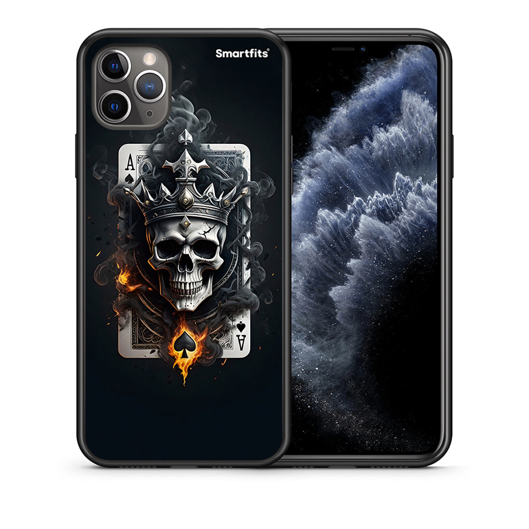 Θήκη iPhone 11 Pro Skull King Ace από τη Smartfits με σχέδιο στο πίσω μέρος και μαύρο περίβλημα | iPhone 11 Pro Skull King Ace case with colorful back and black bezels