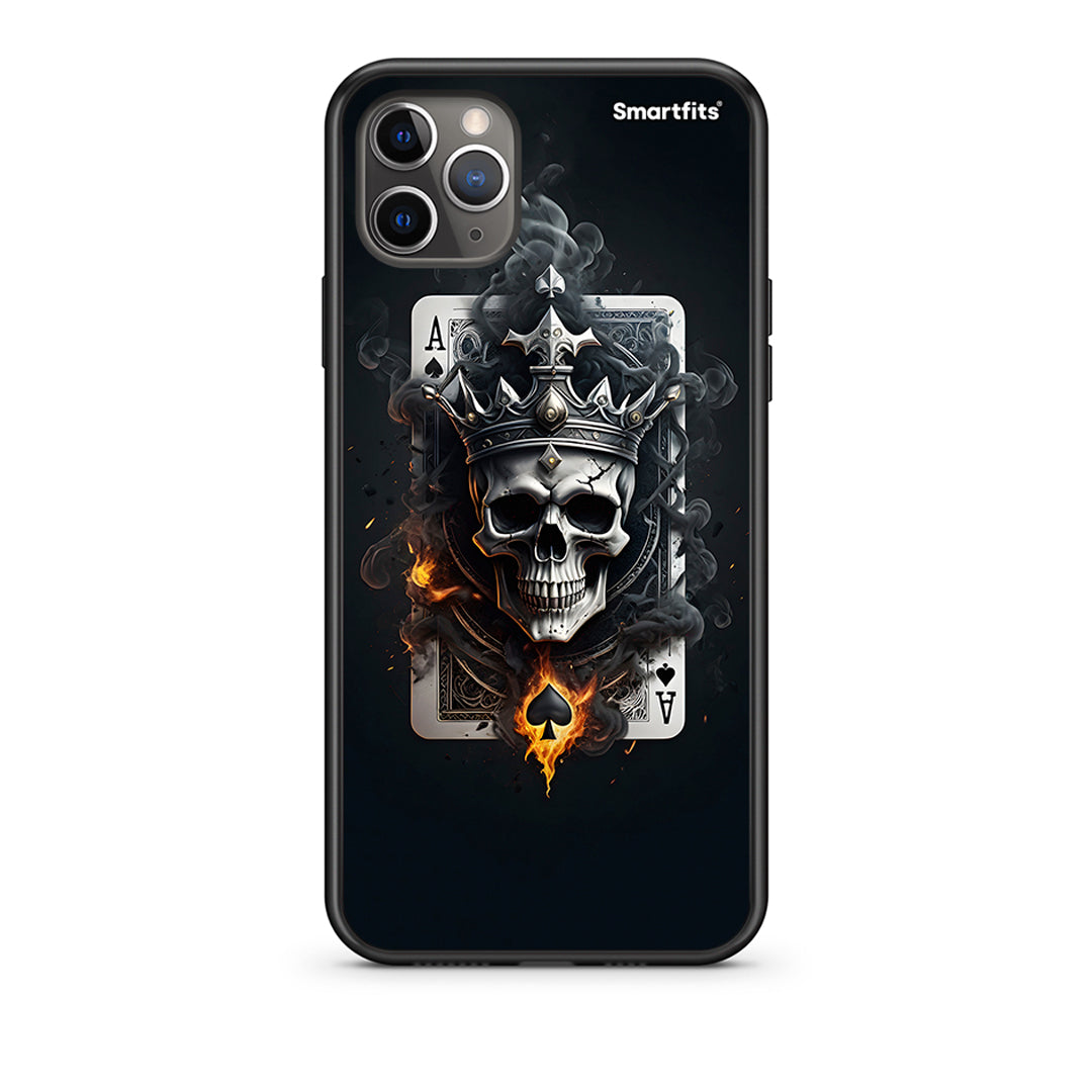 iPhone 11 Pro Skull King Ace Θήκη από τη Smartfits με σχέδιο στο πίσω μέρος και μαύρο περίβλημα | Smartphone case with colorful back and black bezels by Smartfits