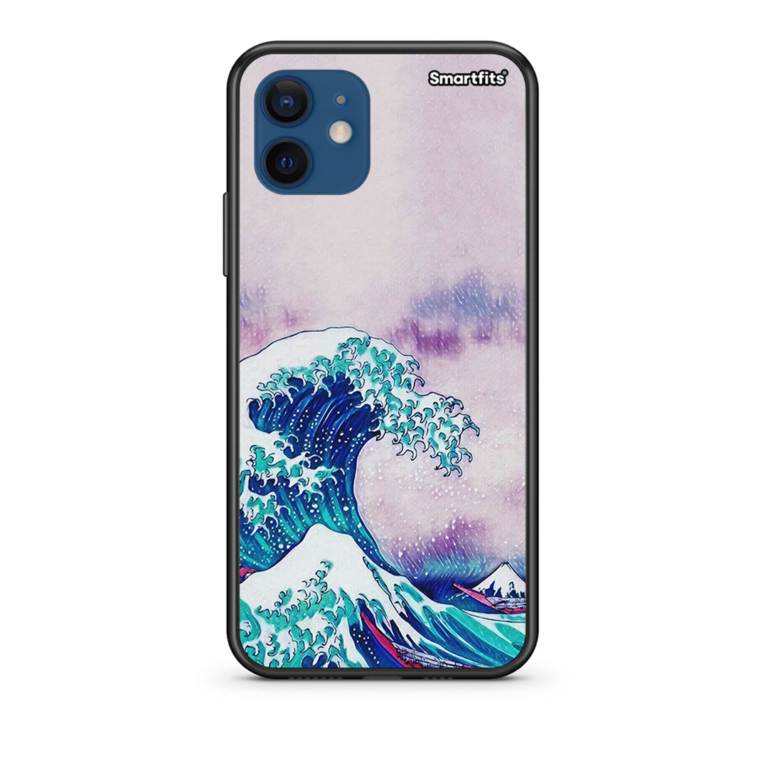 Θήκη iPhone 12 Blue Waves από τη Smartfits με σχέδιο στο πίσω μέρος και μαύρο περίβλημα | iPhone 12 Blue Waves case with colorful back and black bezels