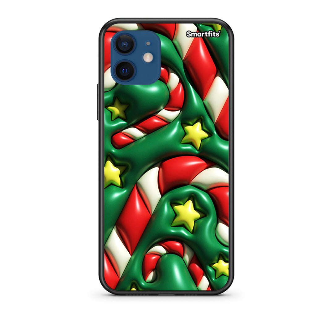 Θήκη iPhone 12 Christmas Bubbles από τη Smartfits με σχέδιο στο πίσω μέρος και μαύρο περίβλημα | iPhone 12 Christmas Bubbles case with colorful back and black bezels