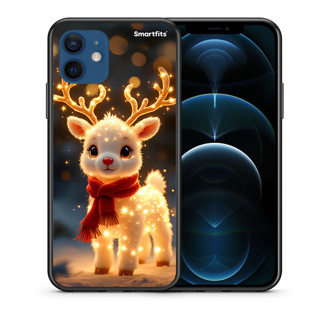 Θήκη iPhone 12 Christmas Cutie από τη Smartfits με σχέδιο στο πίσω μέρος και μαύρο περίβλημα | iPhone 12 Christmas Cutie case with colorful back and black bezels