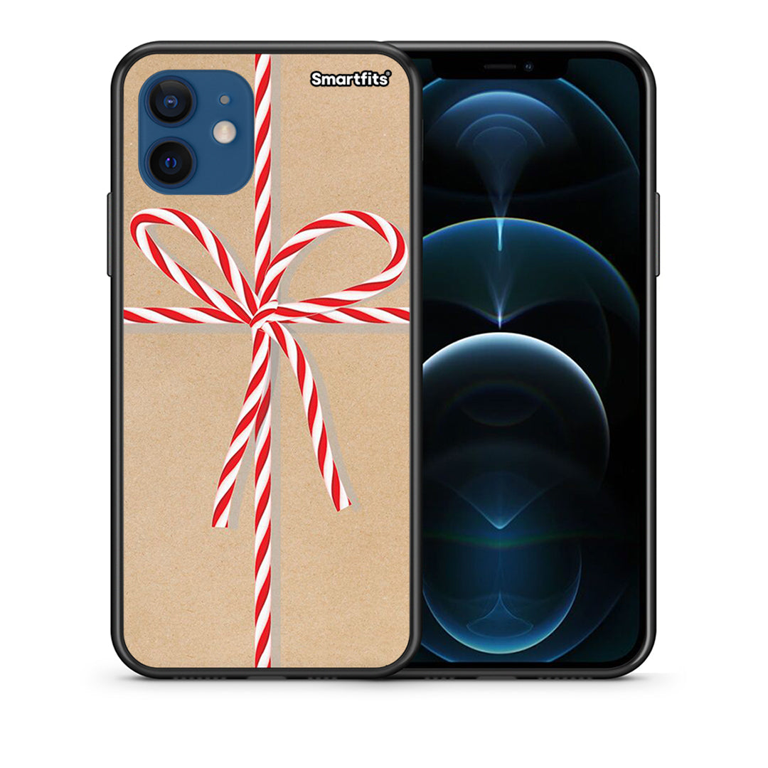 Θήκη iPhone 12 Christmas Gift από τη Smartfits με σχέδιο στο πίσω μέρος και μαύρο περίβλημα | iPhone 12 Christmas Gift case with colorful back and black bezels