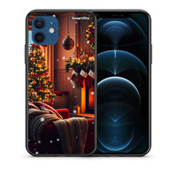 Thumbnail for Θήκη iPhone 12 Home For Christmas από τη Smartfits με σχέδιο στο πίσω μέρος και μαύρο περίβλημα | iPhone 12 Home For Christmas case with colorful back and black bezels