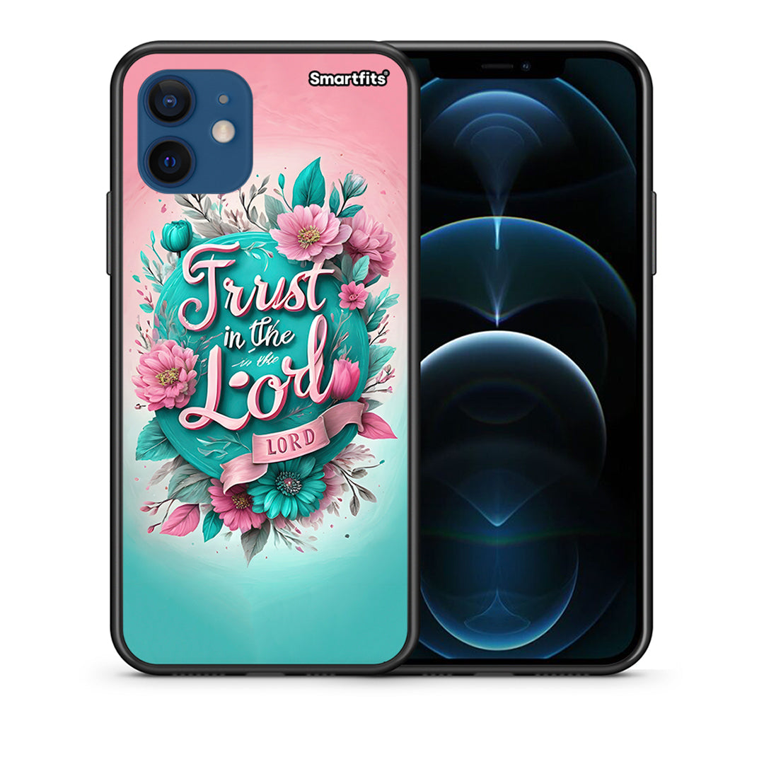 Θήκη iPhone 12 Pro Lord Trust από τη Smartfits με σχέδιο στο πίσω μέρος και μαύρο περίβλημα | iPhone 12 Pro Lord Trust case with colorful back and black bezels