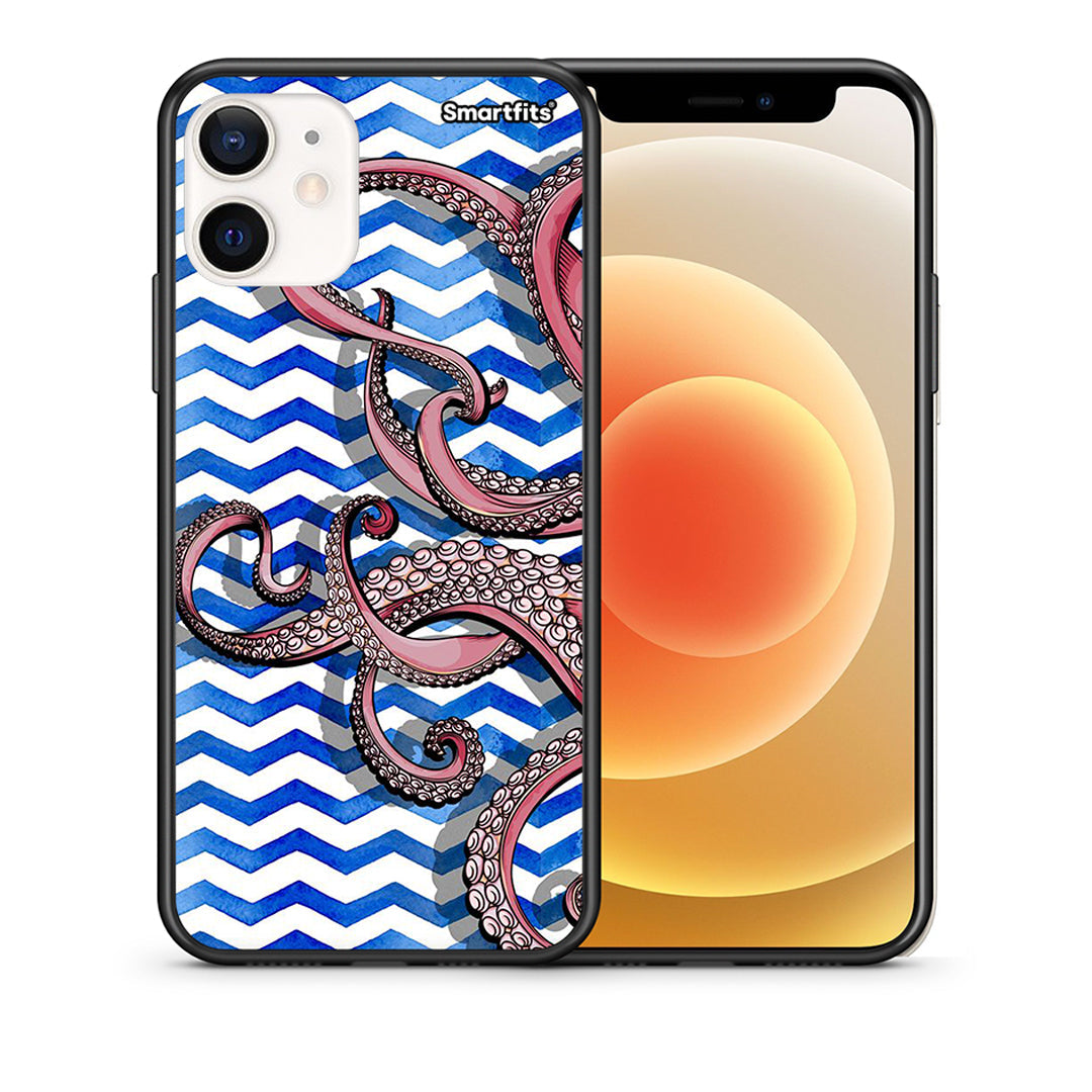 Θήκη iPhone 12 Mini Chevron Devilfish από τη Smartfits με σχέδιο στο πίσω μέρος και μαύρο περίβλημα | iPhone 12 Mini Chevron Devilfish case with colorful back and black bezels