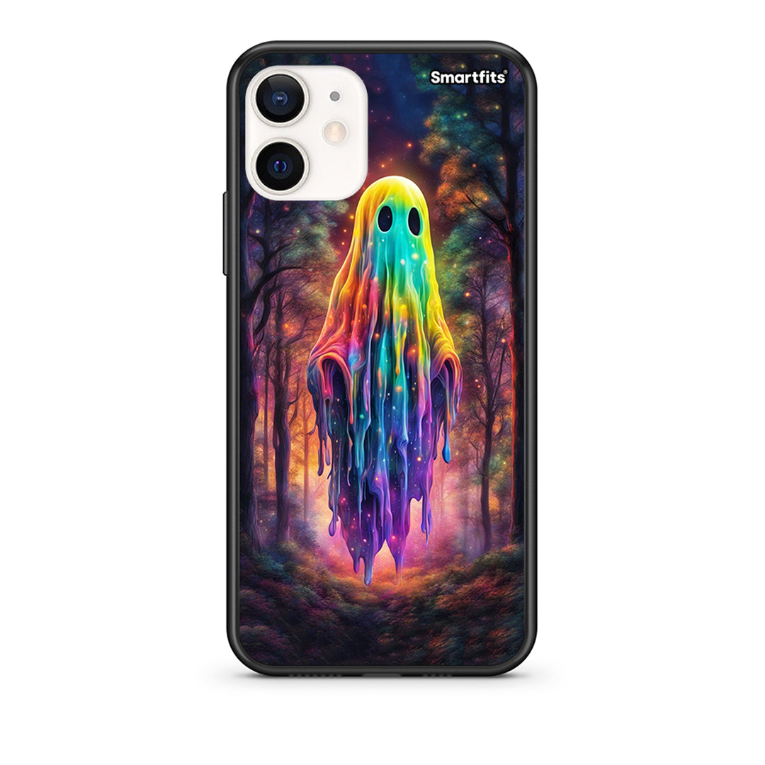 Θήκη iPhone 12 Mini Halloween Ghost από τη Smartfits με σχέδιο στο πίσω μέρος και μαύρο περίβλημα | iPhone 12 Mini Halloween Ghost case with colorful back and black bezels