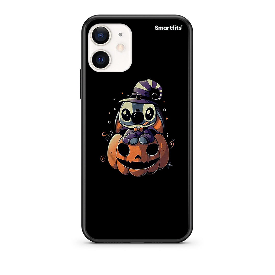 Θήκη iPhone 12 Mini Halloween Stitch από τη Smartfits με σχέδιο στο πίσω μέρος και μαύρο περίβλημα | iPhone 12 Mini Halloween Stitch case with colorful back and black bezels