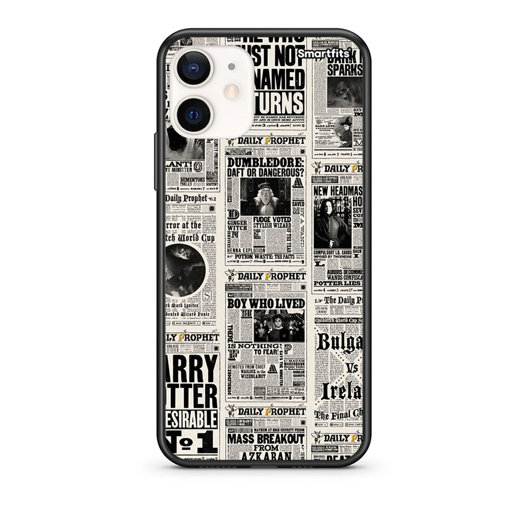 Θήκη iPhone 12 Mini Harry Paper από τη Smartfits με σχέδιο στο πίσω μέρος και μαύρο περίβλημα | iPhone 12 Mini Harry Paper case with colorful back and black bezels