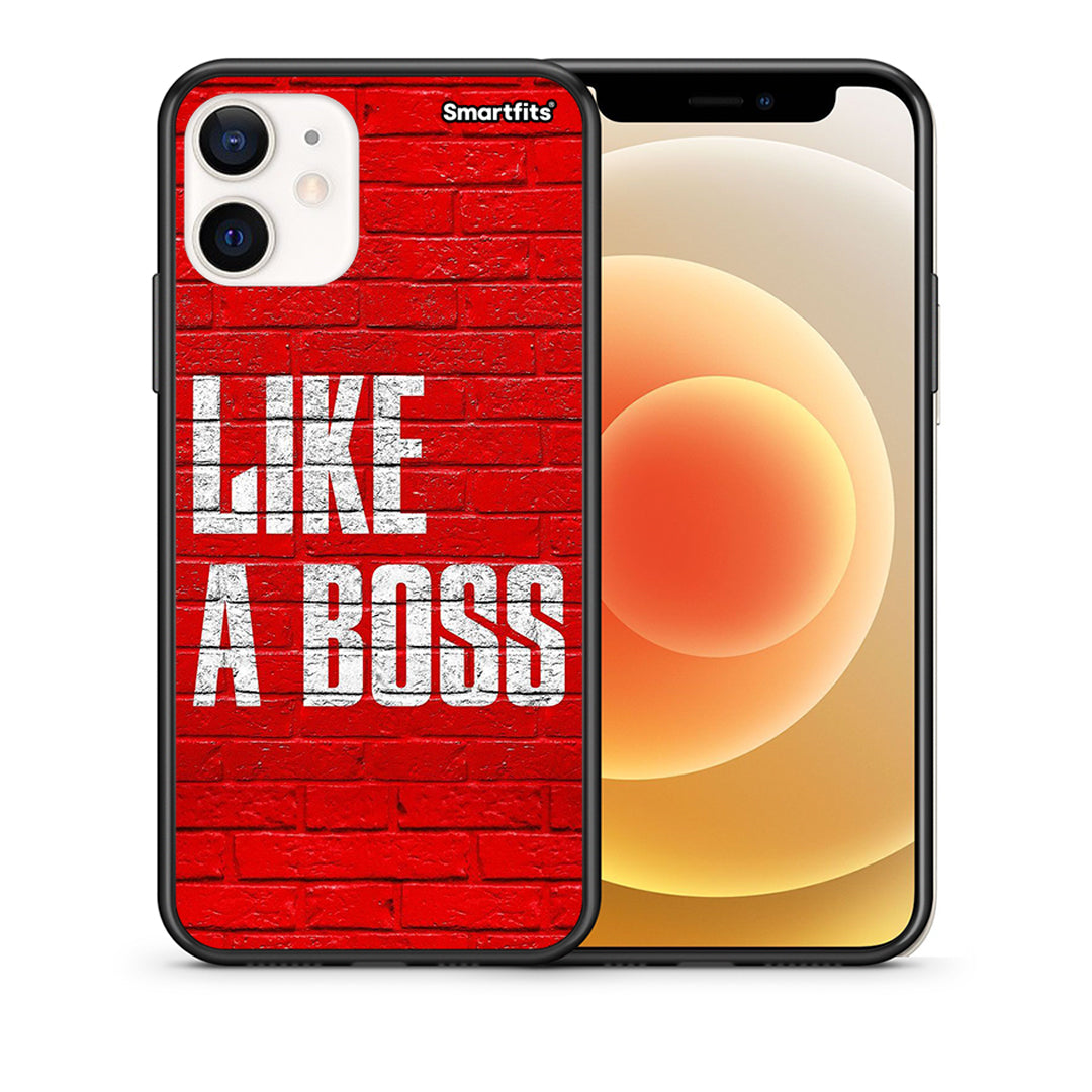 Θήκη iPhone 12 Mini Like A Boss από τη Smartfits με σχέδιο στο πίσω μέρος και μαύρο περίβλημα | iPhone 12 Mini Like A Boss case with colorful back and black bezels