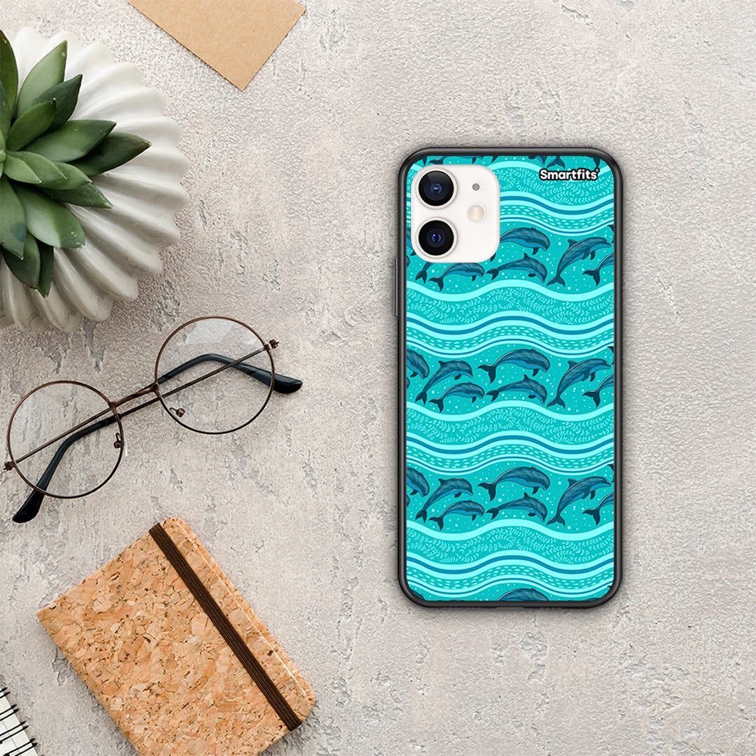 Swimming Dolphins - iPhone 12 mini case