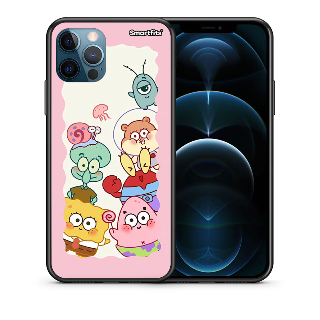 Θήκη iPhone 12 Pro Max Cute Companion από τη Smartfits με σχέδιο στο πίσω μέρος και μαύρο περίβλημα | iPhone 12 Pro Max Cute Companion case with colorful back and black bezels