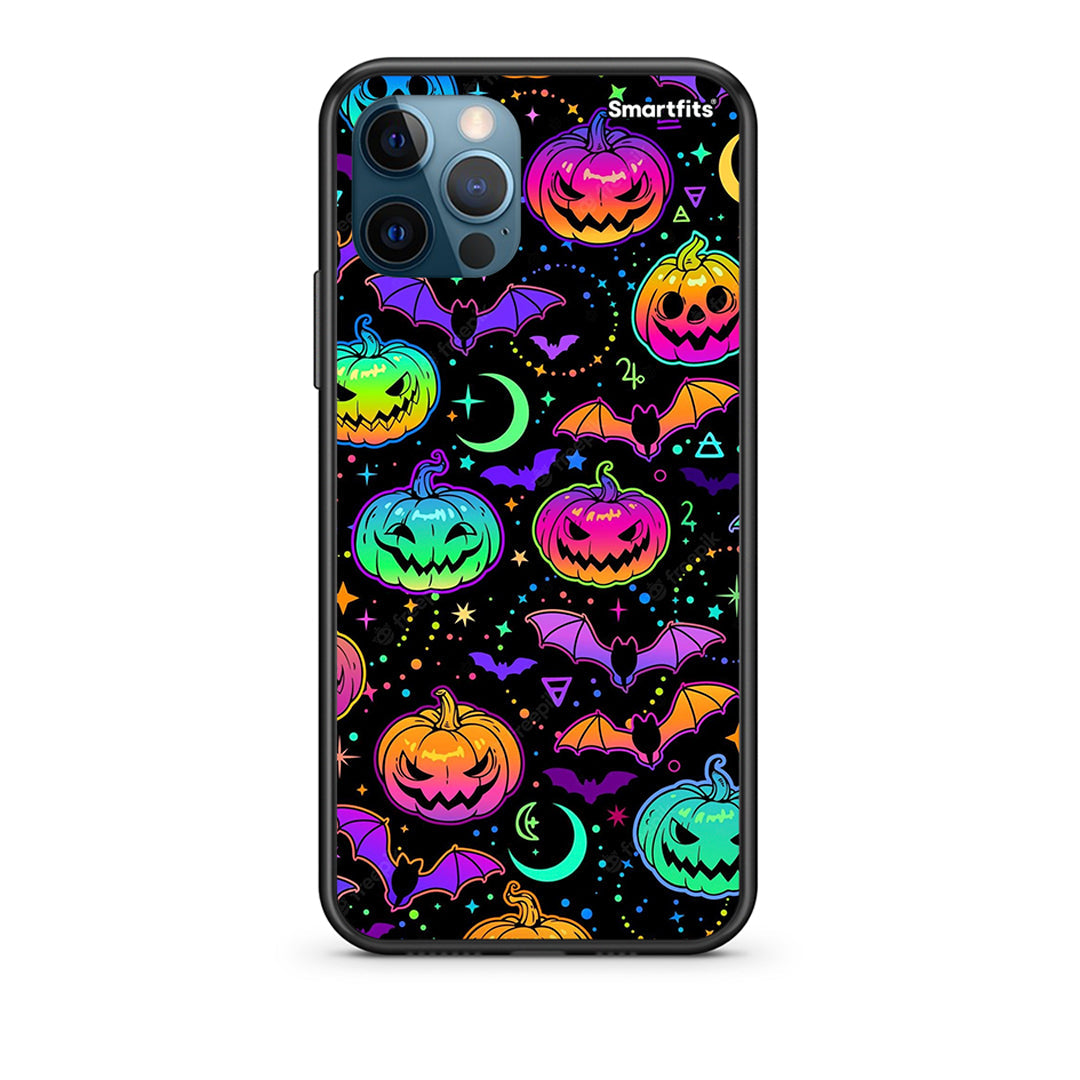 iPhone 12 Pro Max Neon Halloween Θήκη από τη Smartfits με σχέδιο στο πίσω μέρος και μαύρο περίβλημα | Smartphone case with colorful back and black bezels by Smartfits