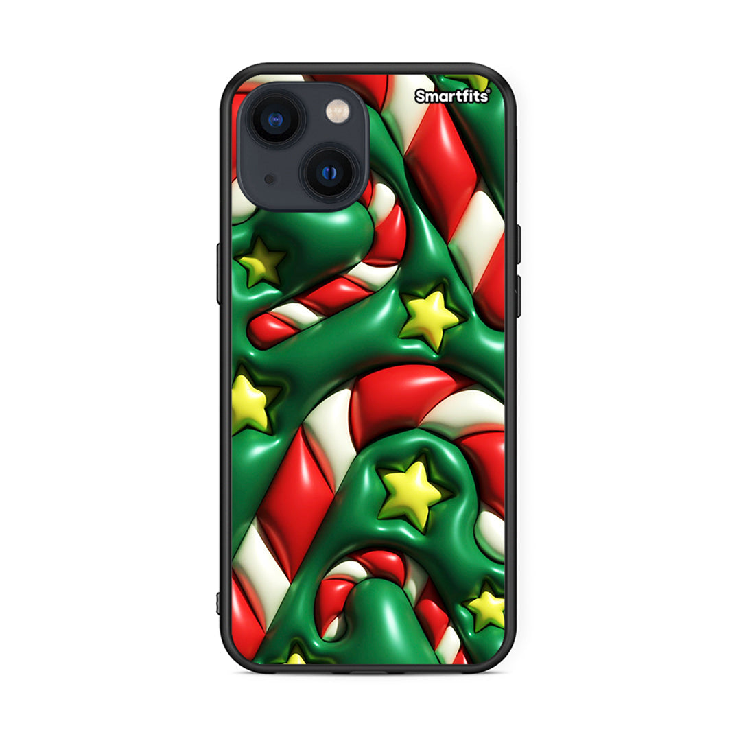 iPhone 13 Mini Christmas Bubbles θήκη από τη Smartfits με σχέδιο στο πίσω μέρος και μαύρο περίβλημα | Smartphone case with colorful back and black bezels by Smartfits