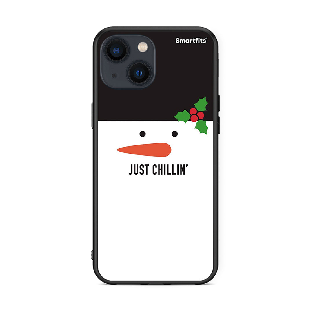 iPhone 13 Mini Christmas Chillin θήκη από τη Smartfits με σχέδιο στο πίσω μέρος και μαύρο περίβλημα | Smartphone case with colorful back and black bezels by Smartfits