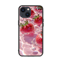 Thumbnail for iPhone 13 Mini Juicy Strawberries θήκη από τη Smartfits με σχέδιο στο πίσω μέρος και μαύρο περίβλημα | Smartphone case with colorful back and black bezels by Smartfits