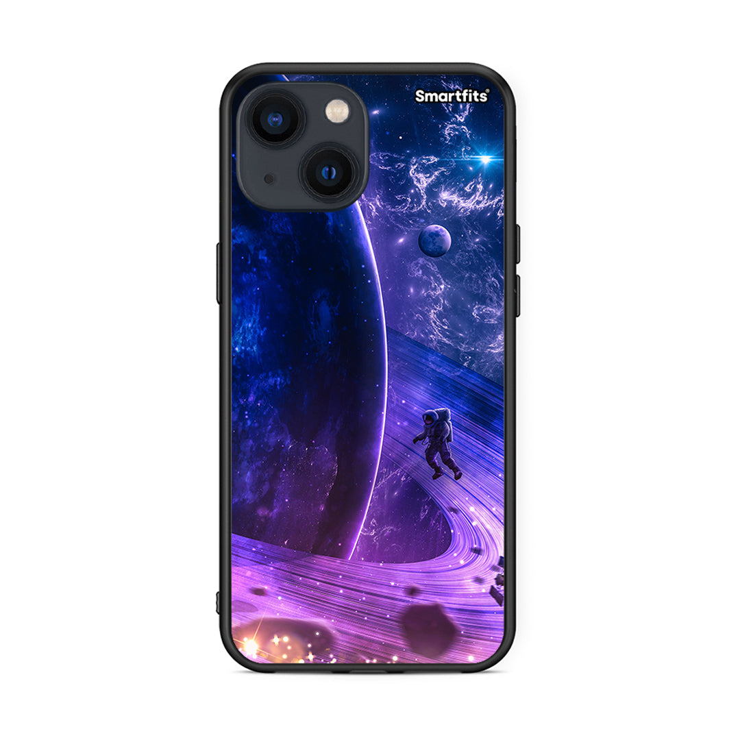 iPhone 13 Mini Lost Astronaut θήκη από τη Smartfits με σχέδιο στο πίσω μέρος και μαύρο περίβλημα | Smartphone case with colorful back and black bezels by Smartfits