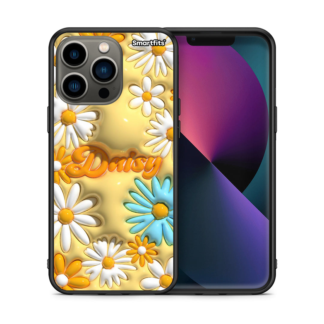 Θήκη iPhone 13 Pro Bubble Daisies από τη Smartfits με σχέδιο στο πίσω μέρος και μαύρο περίβλημα | iPhone 13 Pro Bubble Daisies case with colorful back and black bezels