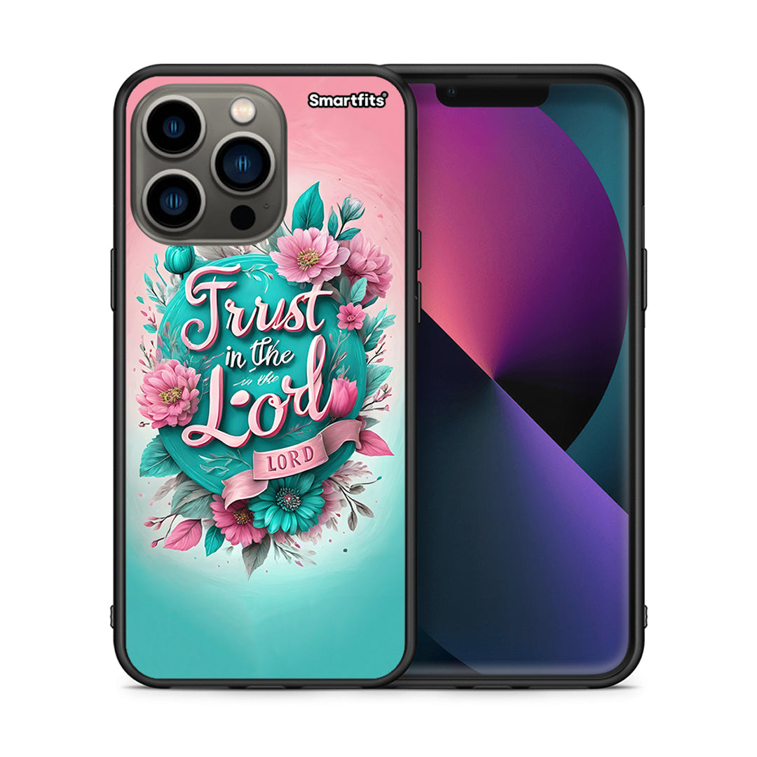 Θήκη iPhone 13 Pro Lord Trust από τη Smartfits με σχέδιο στο πίσω μέρος και μαύρο περίβλημα | iPhone 13 Pro Lord Trust case with colorful back and black bezels