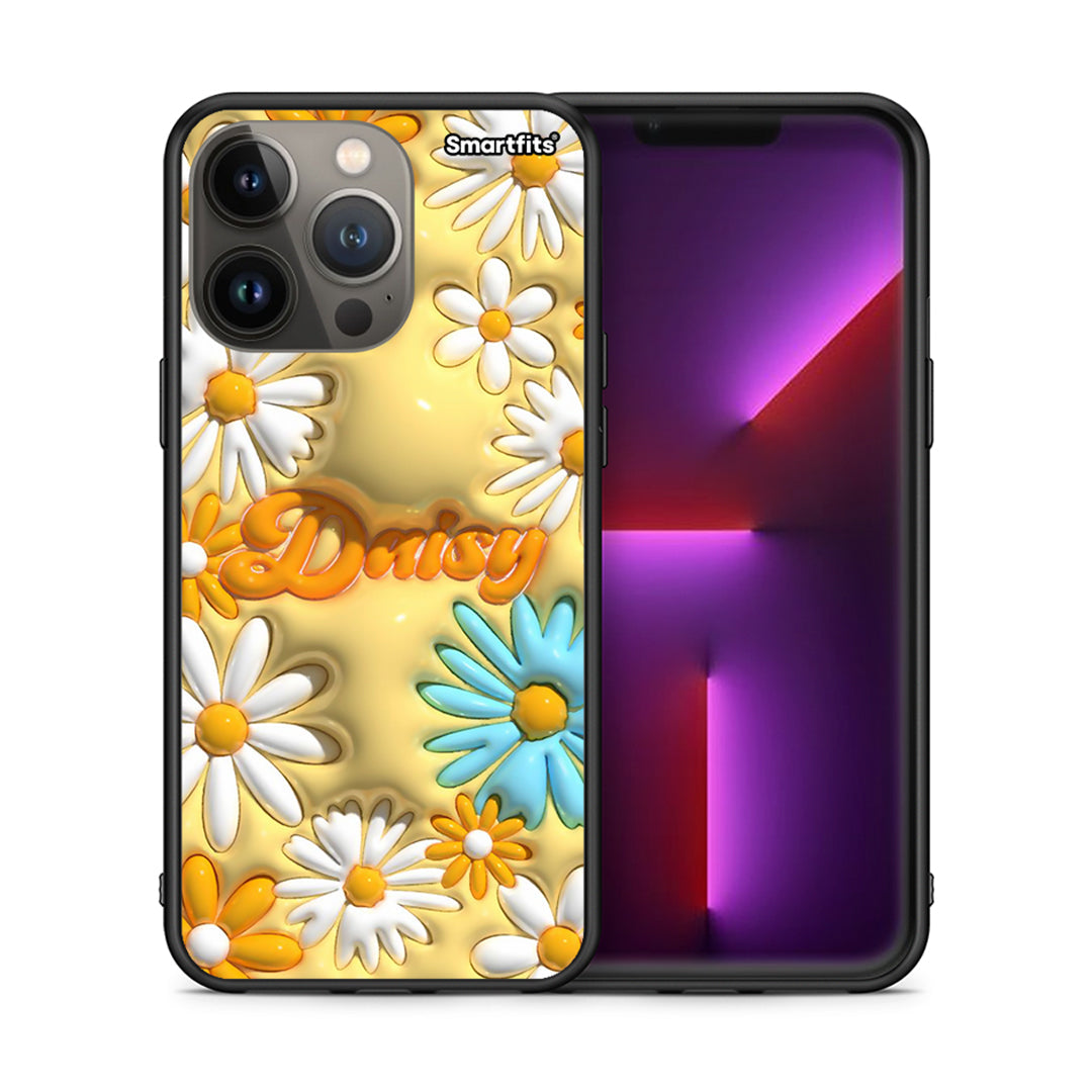 Θήκη iPhone 13 Pro Max Bubble Daisies από τη Smartfits με σχέδιο στο πίσω μέρος και μαύρο περίβλημα | iPhone 13 Pro Max Bubble Daisies case with colorful back and black bezels