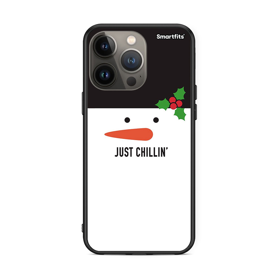 iPhone 13 Pro Max Christmas Chillin θήκη από τη Smartfits με σχέδιο στο πίσω μέρος και μαύρο περίβλημα | Smartphone case with colorful back and black bezels by Smartfits