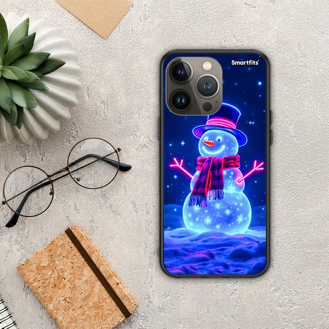 Christmas Neon Snowman - iPhone 13 Pro Max θήκη