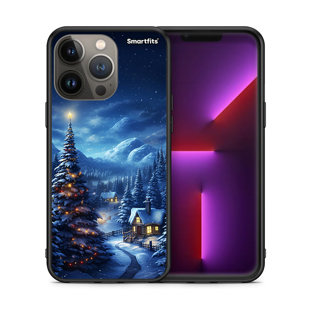 Θήκη iPhone 13 Pro Max Christmas Scenery από τη Smartfits με σχέδιο στο πίσω μέρος και μαύρο περίβλημα | iPhone 13 Pro Max Christmas Scenery case with colorful back and black bezels