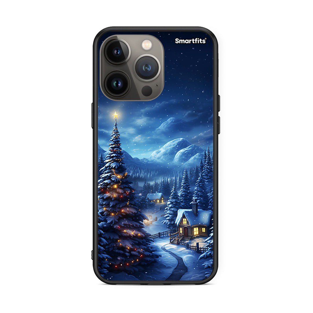 iPhone 13 Pro Max Christmas Scenery θήκη από τη Smartfits με σχέδιο στο πίσω μέρος και μαύρο περίβλημα | Smartphone case with colorful back and black bezels by Smartfits