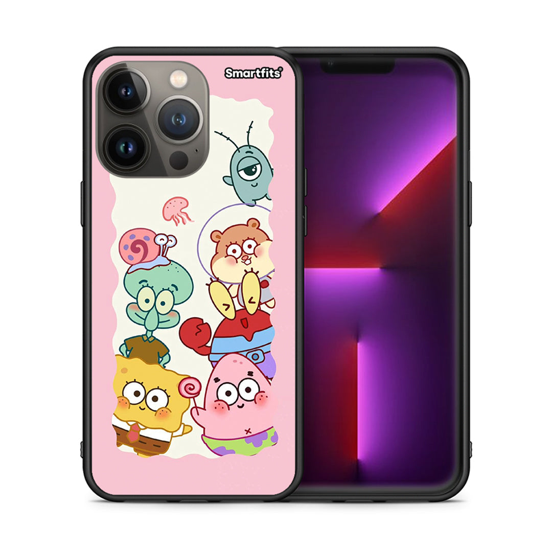 Θήκη iPhone 13 Pro Max Cute Companion από τη Smartfits με σχέδιο στο πίσω μέρος και μαύρο περίβλημα | iPhone 13 Pro Max Cute Companion case with colorful back and black bezels