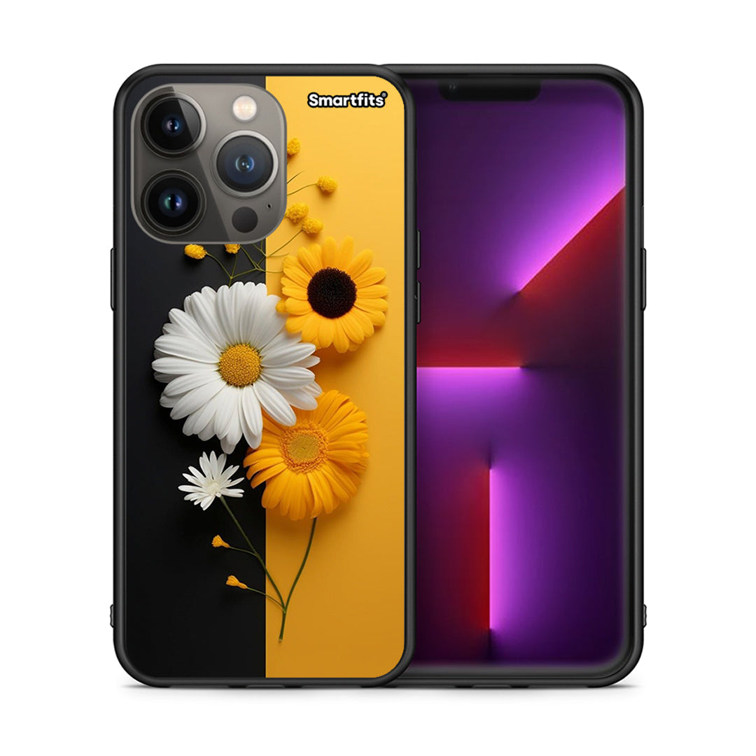 Θήκη iPhone 13 Pro Max Yellow Daisies από τη Smartfits με σχέδιο στο πίσω μέρος και μαύρο περίβλημα | iPhone 13 Pro Max Yellow Daisies case with colorful back and black bezels