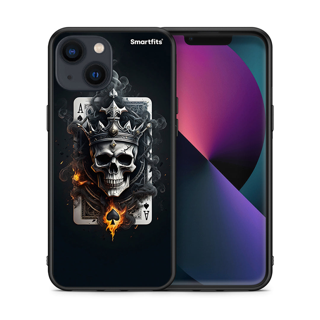 Θήκη iPhone 13 Mini Skull King Ace από τη Smartfits με σχέδιο στο πίσω μέρος και μαύρο περίβλημα | iPhone 13 Mini Skull King Ace case with colorful back and black bezels