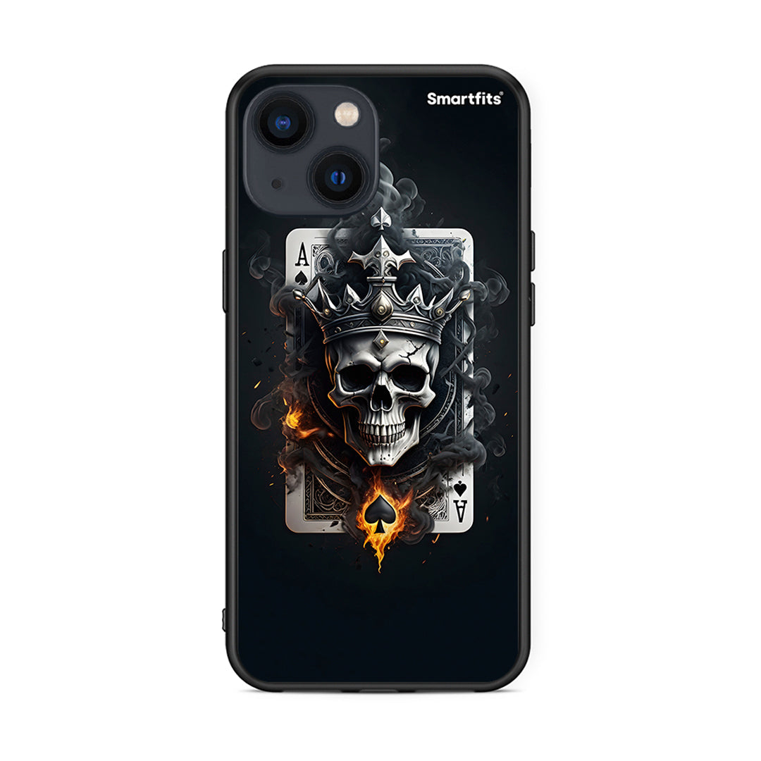 iPhone 13 Mini Skull King Ace θήκη από τη Smartfits με σχέδιο στο πίσω μέρος και μαύρο περίβλημα | Smartphone case with colorful back and black bezels by Smartfits