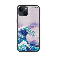 Thumbnail for iPhone 15 Blue Waves θήκη από τη Smartfits με σχέδιο στο πίσω μέρος και μαύρο περίβλημα | Smartphone case with colorful back and black bezels by Smartfits