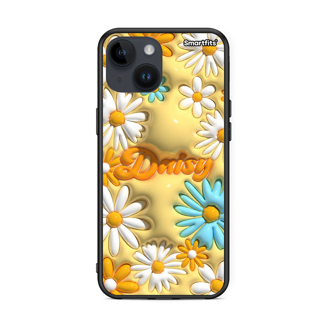 iPhone 15 Bubble Daisies θήκη από τη Smartfits με σχέδιο στο πίσω μέρος και μαύρο περίβλημα | Smartphone case with colorful back and black bezels by Smartfits