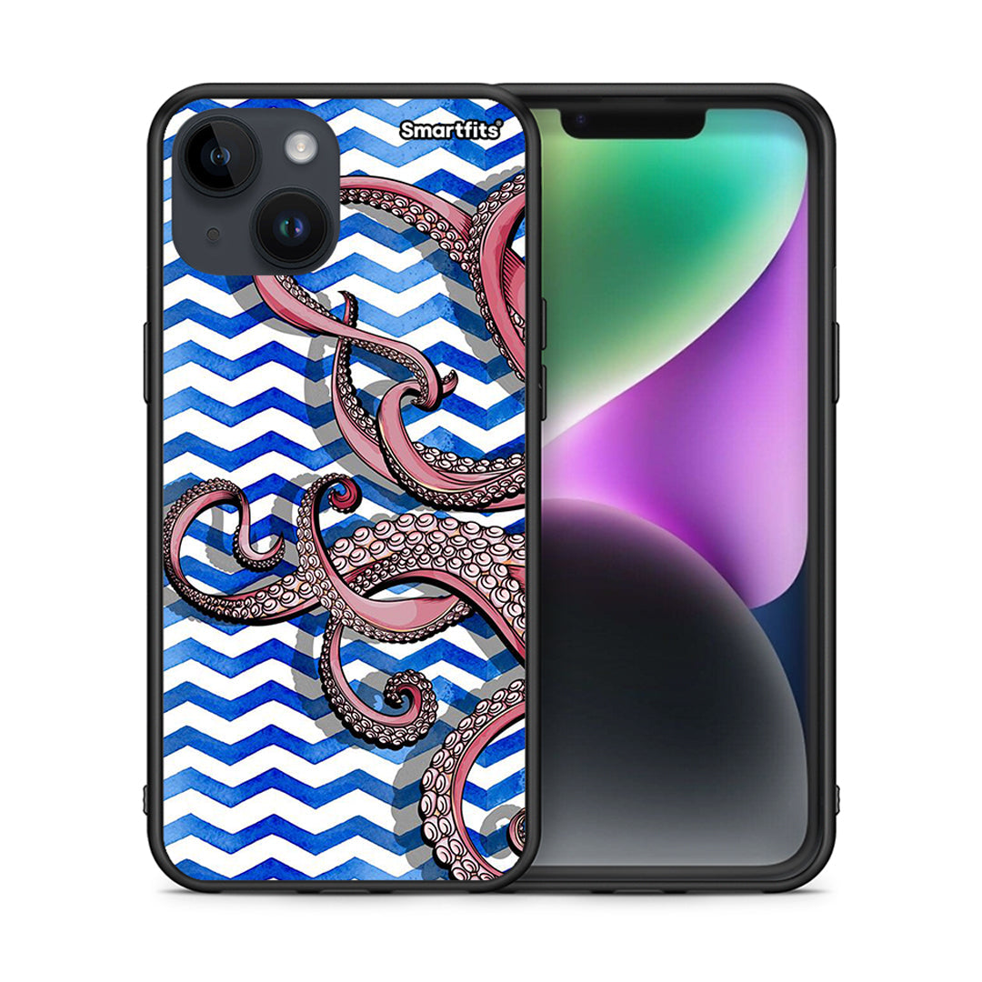 Θήκη iPhone 14 Chevron Devilfish από τη Smartfits με σχέδιο στο πίσω μέρος και μαύρο περίβλημα | iPhone 14 Chevron Devilfish case with colorful back and black bezels