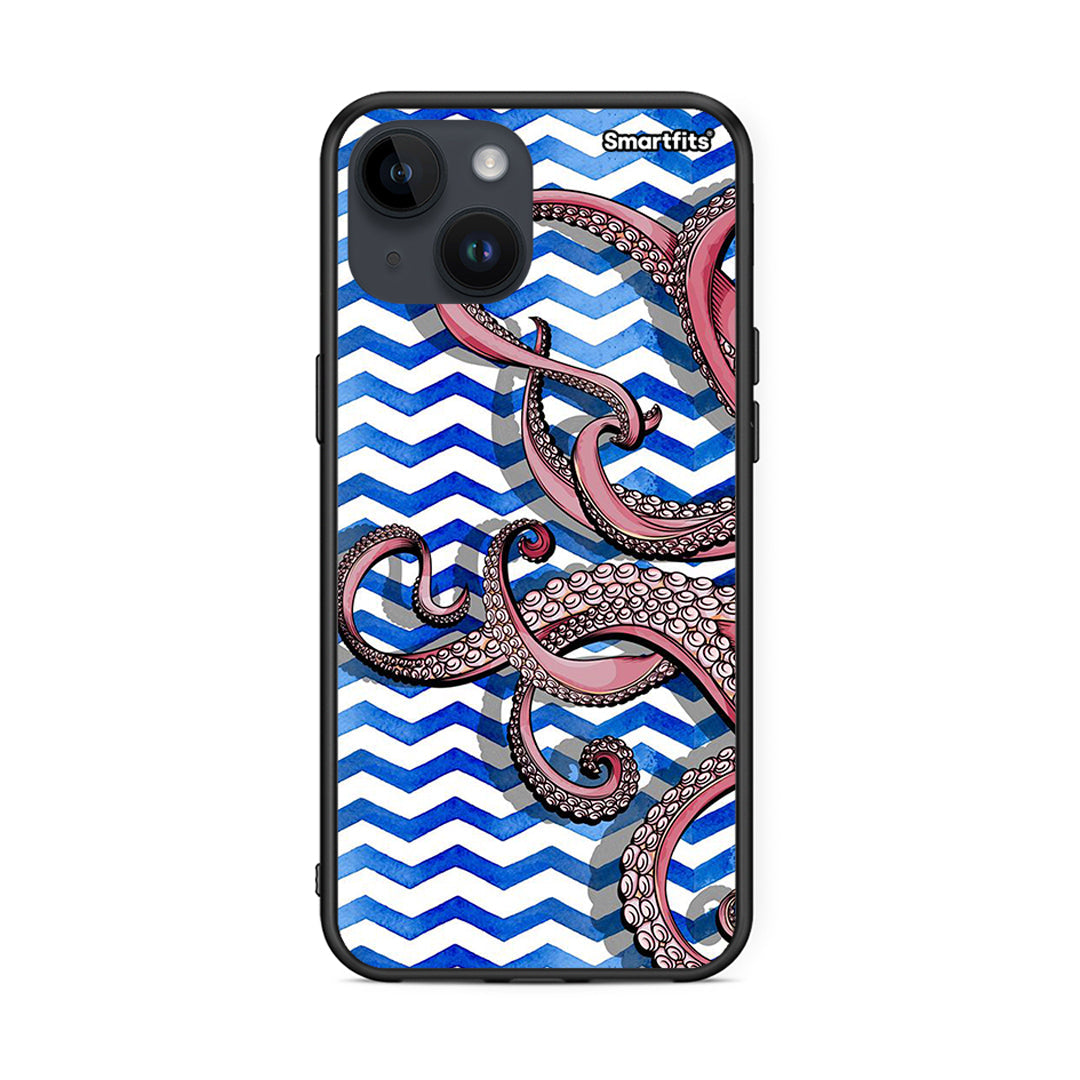 iPhone 15 Chevron Devilfish θήκη από τη Smartfits με σχέδιο στο πίσω μέρος και μαύρο περίβλημα | Smartphone case with colorful back and black bezels by Smartfits