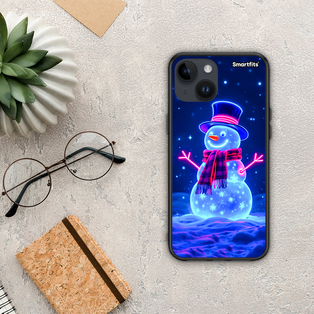 Christmas Neon Snowman - iPhone 14 θήκη