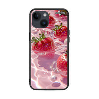 Thumbnail for iPhone 14 Juicy Strawberries θήκη από τη Smartfits με σχέδιο στο πίσω μέρος και μαύρο περίβλημα | Smartphone case with colorful back and black bezels by Smartfits