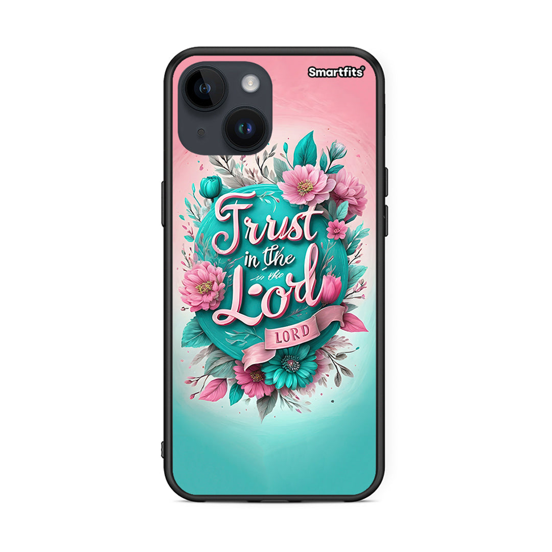 iPhone 15 Lord Trust θήκη από τη Smartfits με σχέδιο στο πίσω μέρος και μαύρο περίβλημα | Smartphone case with colorful back and black bezels by Smartfits