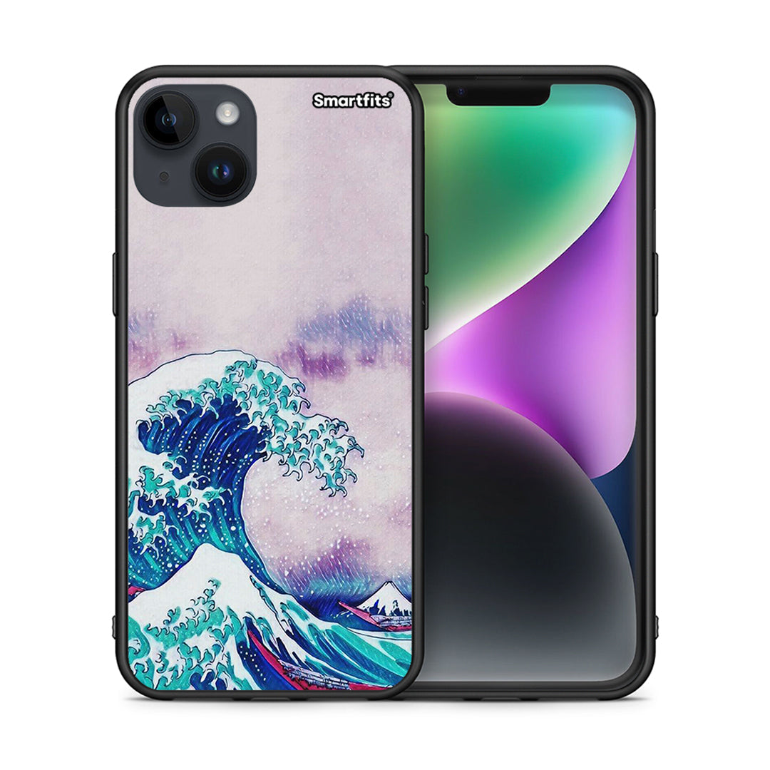 Θήκη iPhone 15 Plus Blue Waves από τη Smartfits με σχέδιο στο πίσω μέρος και μαύρο περίβλημα | iPhone 15 Plus Blue Waves case with colorful back and black bezels