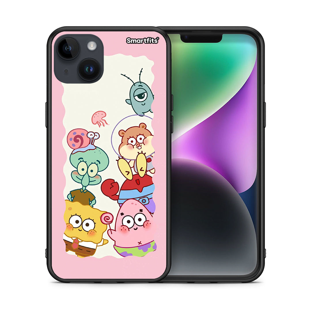 Θήκη iPhone 14 Plus Cute Companion από τη Smartfits με σχέδιο στο πίσω μέρος και μαύρο περίβλημα | iPhone 14 Plus Cute Companion case with colorful back and black bezels