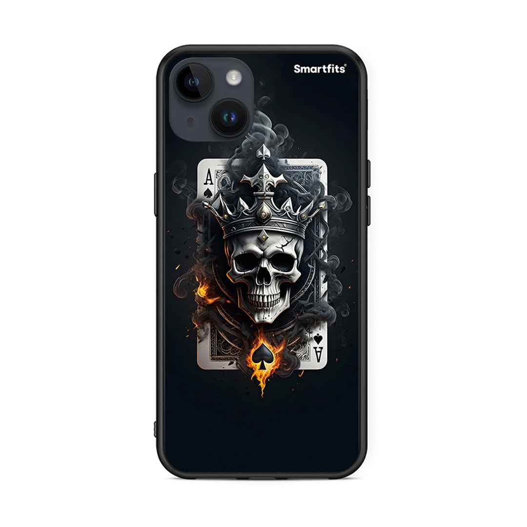 iPhone 14 Plus Skull King Ace θήκη από τη Smartfits με σχέδιο στο πίσω μέρος και μαύρο περίβλημα | Smartphone case with colorful back and black bezels by Smartfits